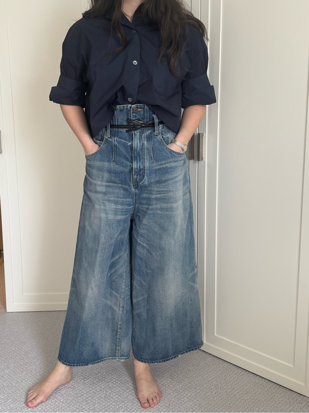 NWT Celine Wide-Leg High Rise Jeans in Faded Blue size 26